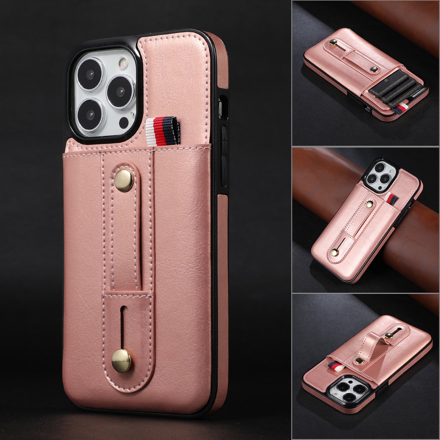 New Applicable iP13ProMax Card Mobile Phone Shell Apple 12 Bracket Mobile Phone Protective Cover 11 Anti-Fall Case