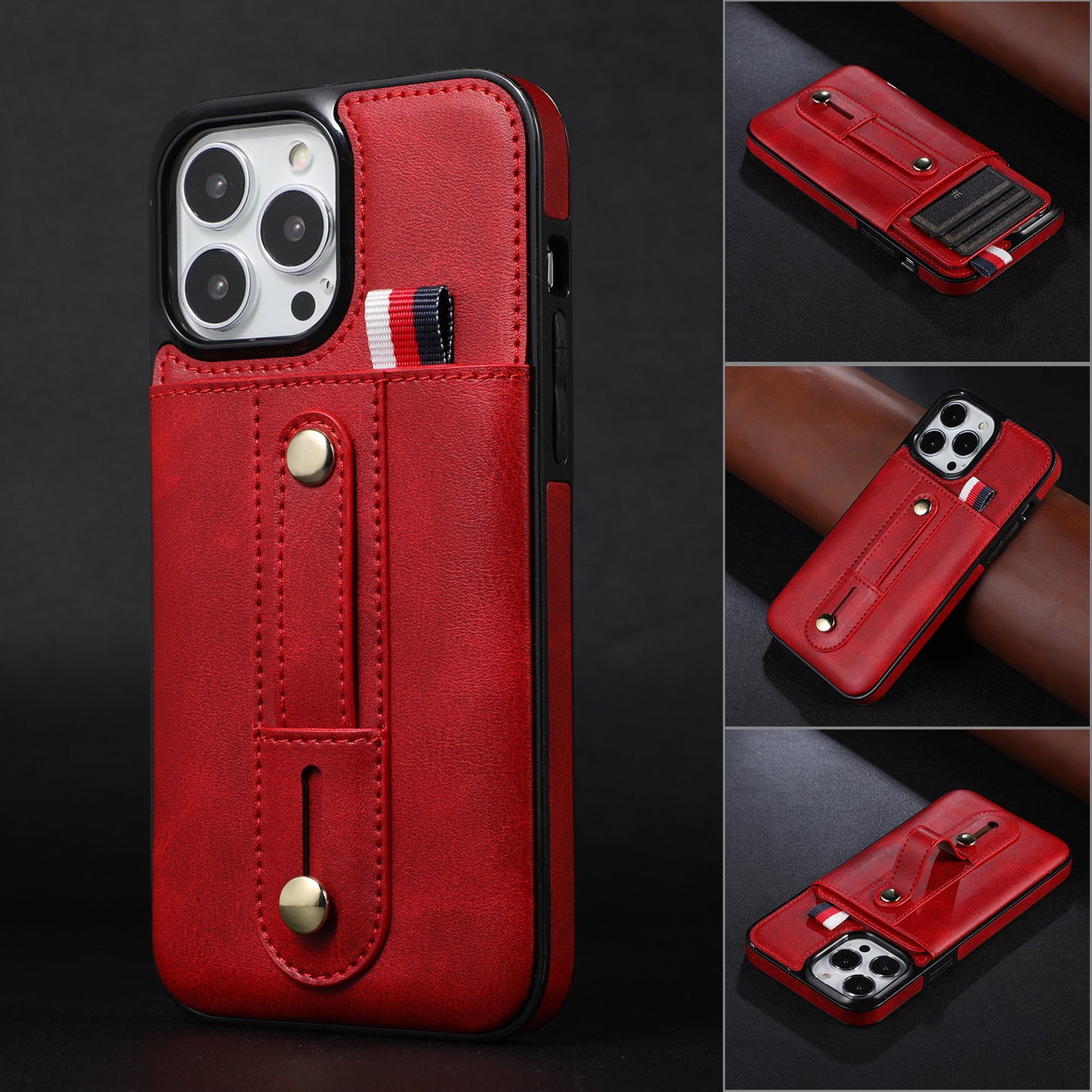 New Applicable iP13ProMax Card Mobile Phone Shell Apple 12 Bracket Mobile Phone Protective Cover 11 Anti-Fall Case