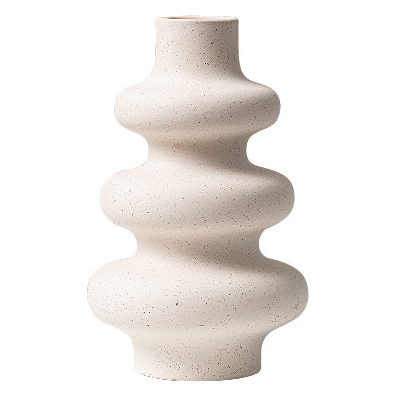 Modison's Creative New Style Plain Fired Vase Frosted Grain Flower Arranger Ceramic Wedding Living Room Decoration