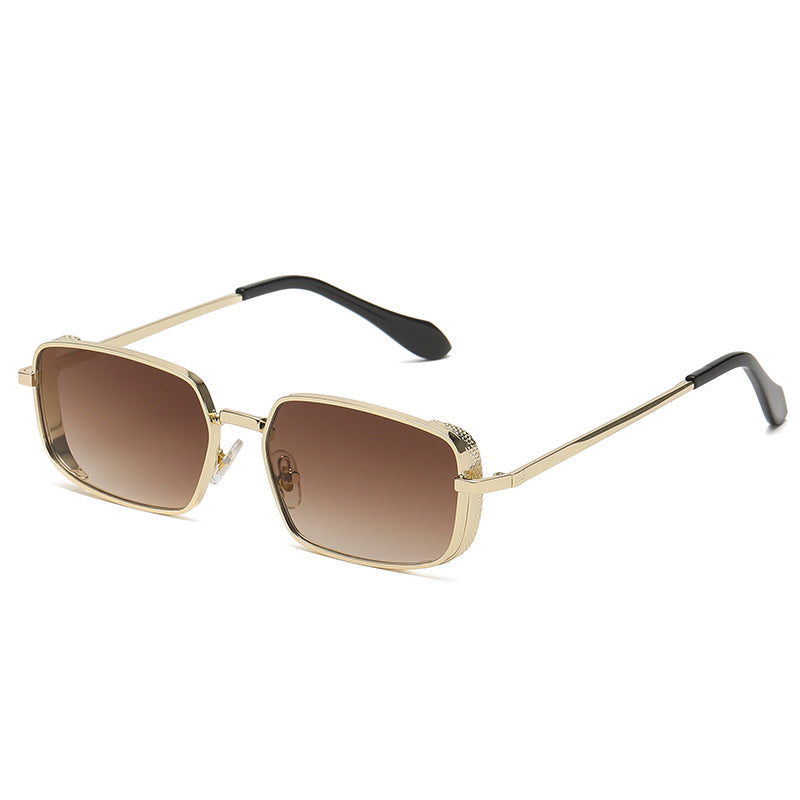 Retro Square Sunglasses Women Trendy Metal Punk Ins Style Sunglasses