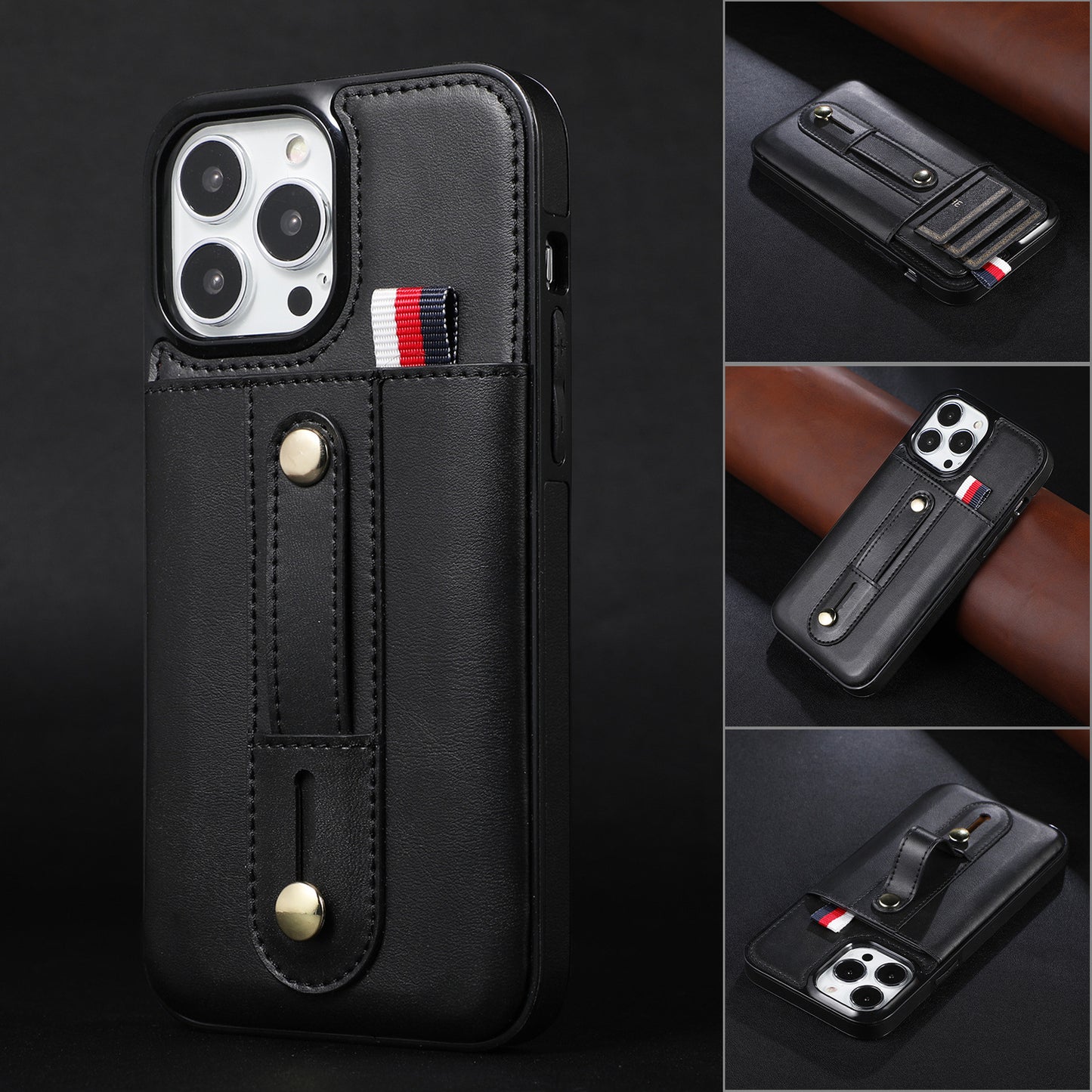 New Applicable iP13ProMax Card Mobile Phone Shell Apple 12 Bracket Mobile Phone Protective Cover 11 Anti-Fall Case